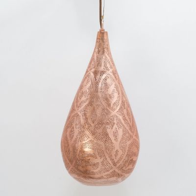 Copper Filigree Teardrop Pendant