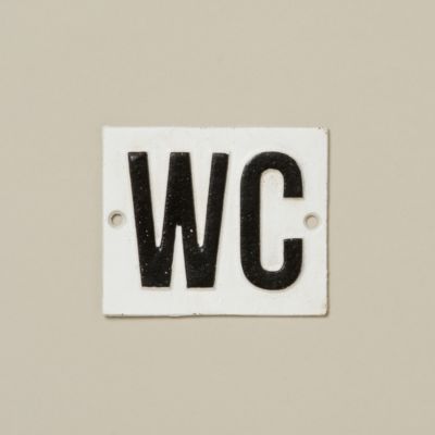 Cast Iron WC Sign