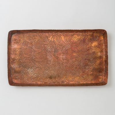Inscribed Copper Tray, Large