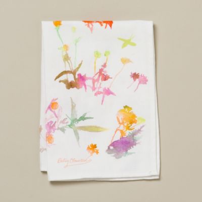 Watercolor Flora Tea Towel