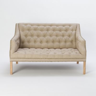 Gramercy Tufted Loveseat, Ivory