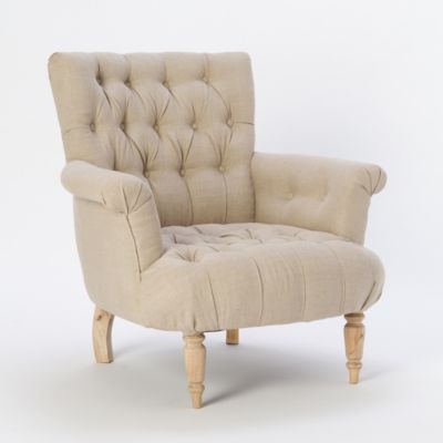 Gramercy Tufted Chair, Ivory