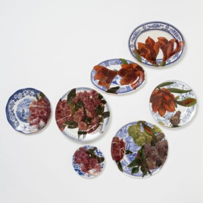 Triple-Floral Plate Decoupage
