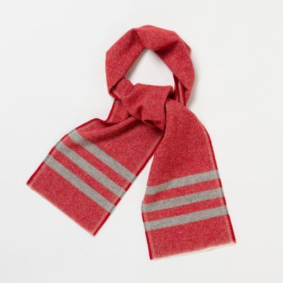 Striped Trapper Scarf, Red