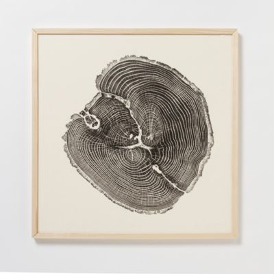 Black Oak Woodcut Print