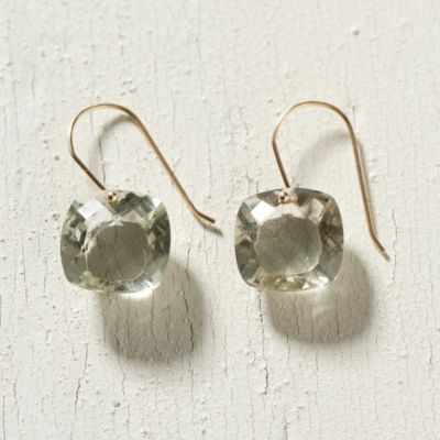 Green Amethyst Drop Earrings