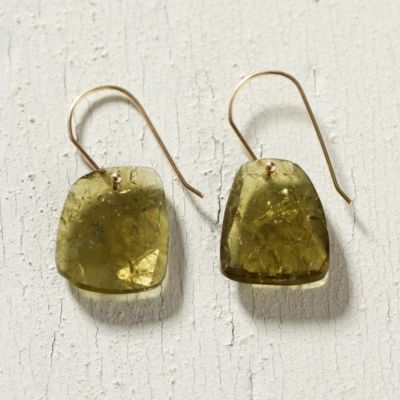 Green Tourmaline Drop Earrings