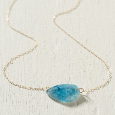 Aquamarine Droplet Necklace