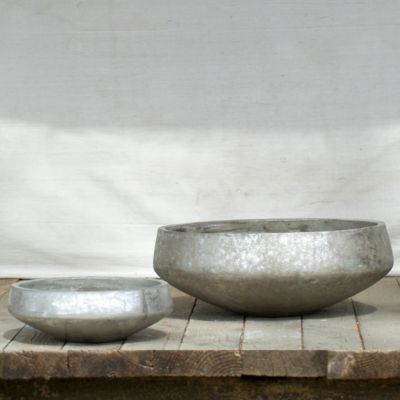 Brushed Silver Bowl Planter