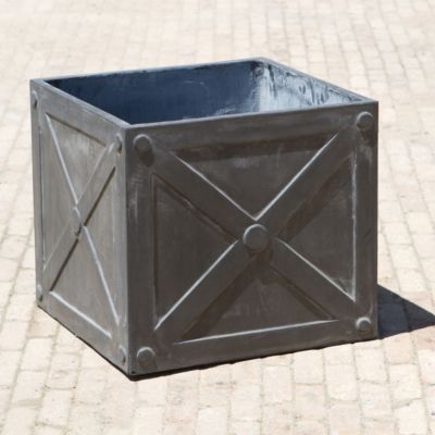 Crossed Fiberclay Cube Planter