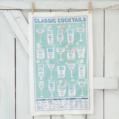 Classic Cocktails Tea Towel