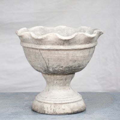 Rippled Cement Urn