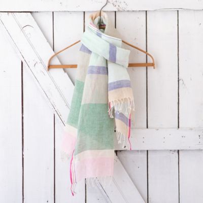 Blocked Linen Scarf