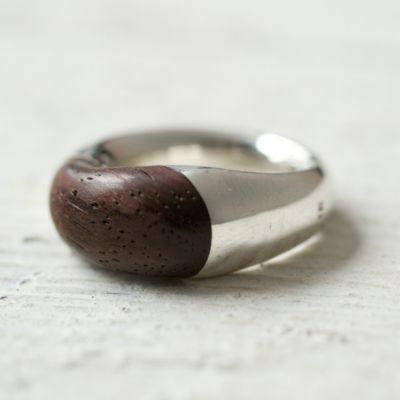 Silver & Wood Ring
