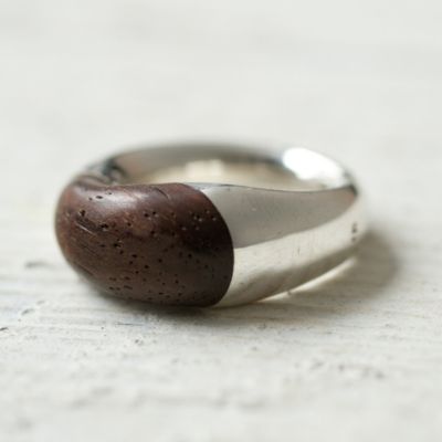 Silver & Wood Ring 