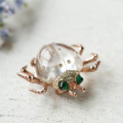 Vintage Beetle Brooch, Gold