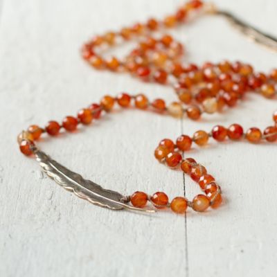 Carnelian Feathers Necklace