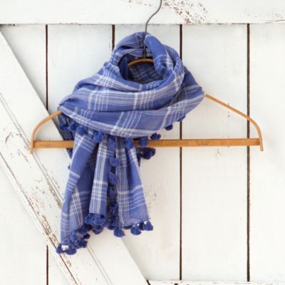 Indigo Check Scarf