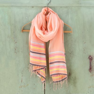 Peach Fringe Scarf