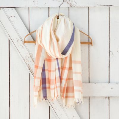 Eggshell Check Scarf