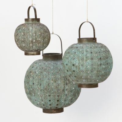 Verdigris Filigree Lanterns
