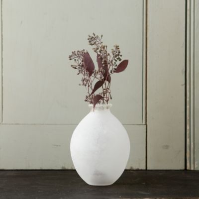 Frosted Glass Vase, Oblong Terrain