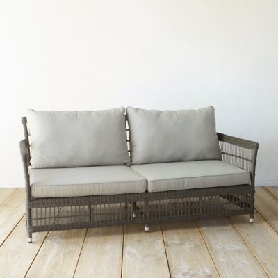 Trellis Weave All Weather Wicker Sofa in Outdoor Living All Outdoor Furniture at Terrain