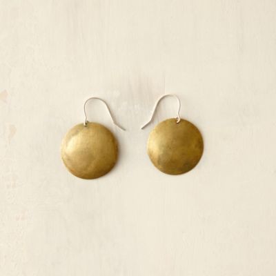 Brass Gong Earrings, Small Terrain