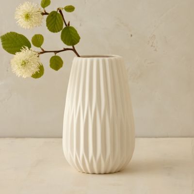 Geometric Wide Mouth Porcelain Vase, Large Terrain