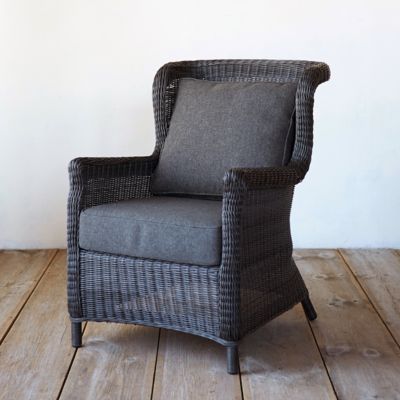 Modern Wingback All Weather Wicker Armchair