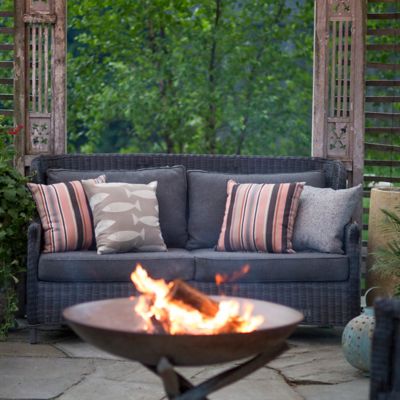 Modern Wingback All Weather Wicker Sofa