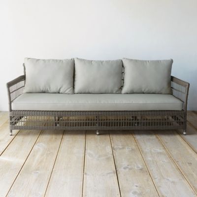 Trellis Weave All Weather Wicker Three Seat Sofa in Outdoor Living All