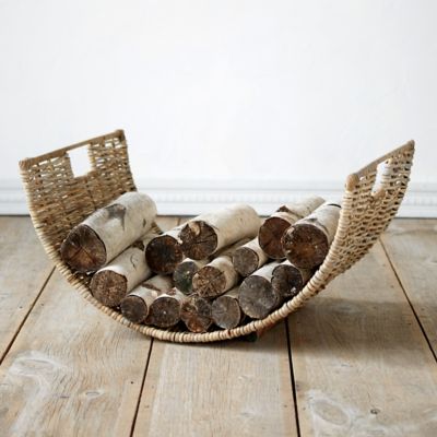 Half Moon Wicker Log Basket