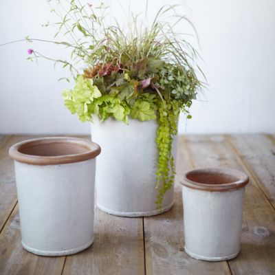 Glazed Stoneware Tall Taper Pot