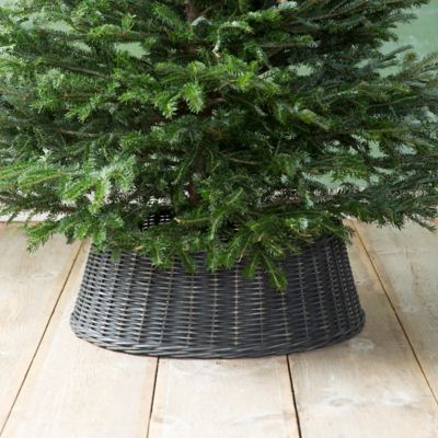Wicker Basket Tree Skirt, Black Terrain