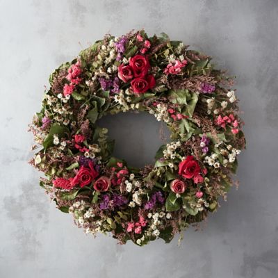 Dried Flower Wreath Preserved Roses Terrain