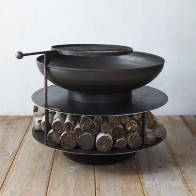 Layered Logs Fire Pit