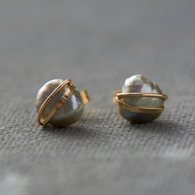 Baroque Pearl Stud Earrings Terrain