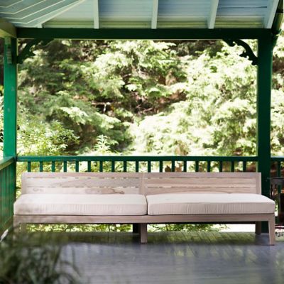 Slatted Teak Extra Large Sofa + Outdoor Cushions Terrain