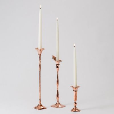 Hand-Wrought Copper Candlesticks