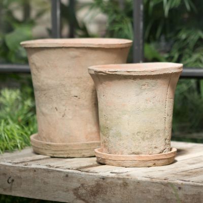 Linen Wrapped Flare Pot, Terracotta Terrain
