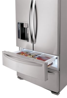 Top freezer door open
