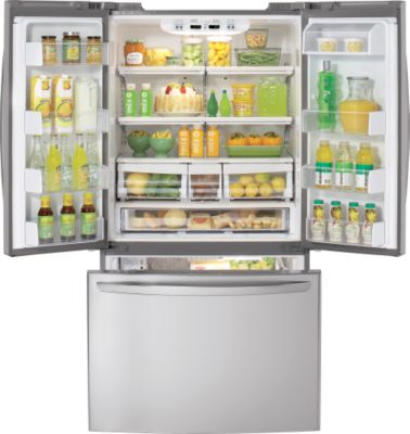 Doors Open, Fridge Filled, Stainless-Steel Model