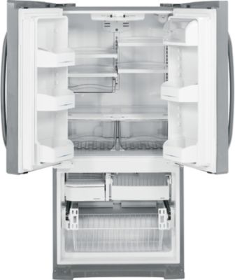 Front View/Empty; Doors Open, Freezer-Drawer Panel Removed
