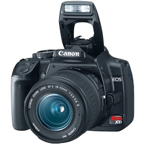 Canon Digital Rebel XTI BLACK W/ 1855MM 10.1 Megapixel Digital AF/AE SLR With Built-In Flash And EF 18-55mm Lens