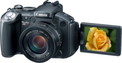 Front Of PowerShot S5 IS WIth LCD Open