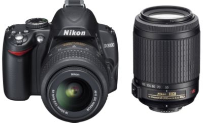 Nikon D3000 18-55mm and 55-200mm Digital Cameras