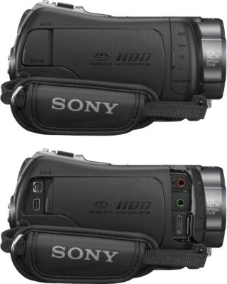 Grip side of HDR-SR12 (jacks closed/open)