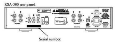 RSA-500 Serial Number Location