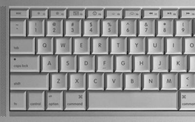 Close-up of keyboard (left side)